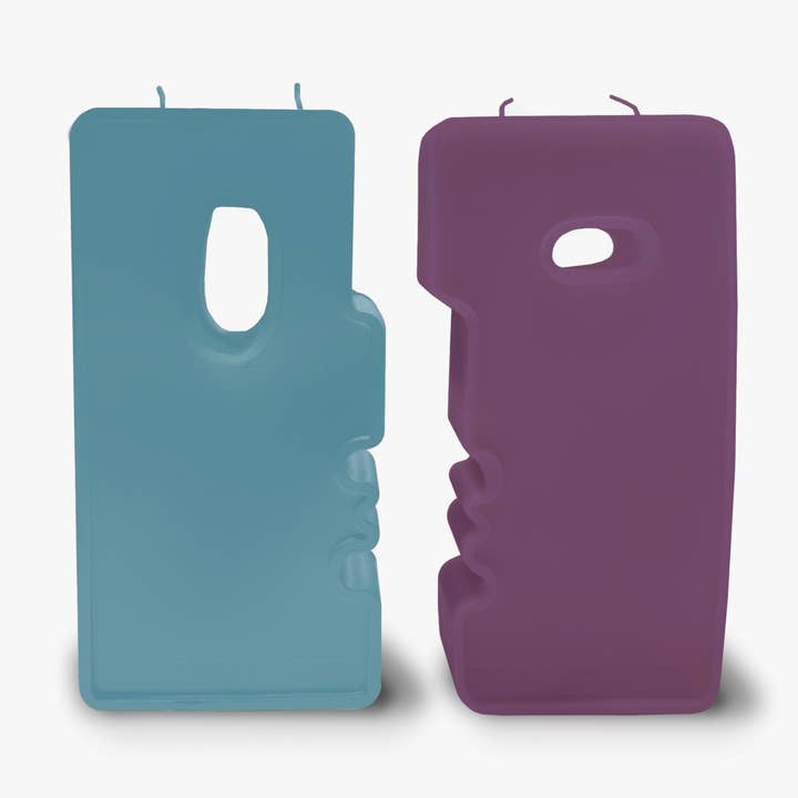 Duo Sculptures Bougies - Bleu et Violet for wholesale by WawwLaTable