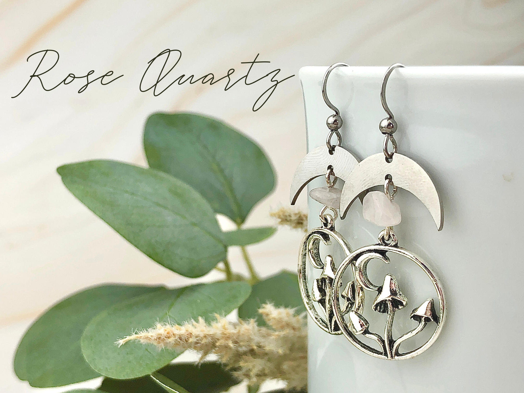 WonderLight Jewelry - Vente Boucles d'oreilles pendantes - Boucles d'oreilles en forme de champignon en pierres précieuses - Affirmation Jewelry7