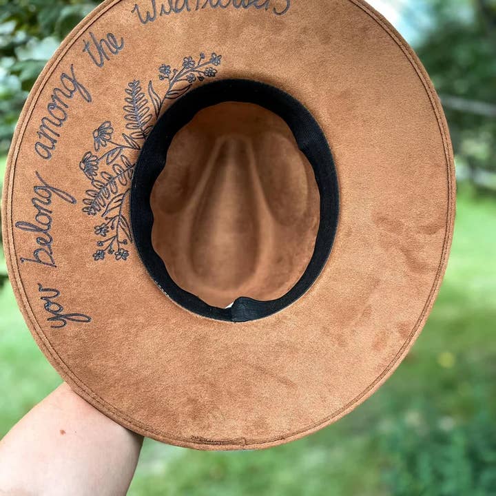 River Valley Co. - Wholesale Fedora – Women’s - Custom Burned Wide Brim Fedora Hat2