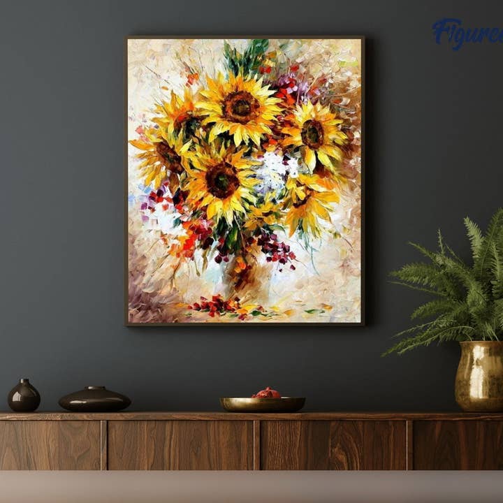 Figured'Art - Wholesale DIY Craft Kit - Paint by numbers - Pretty Sunflowers