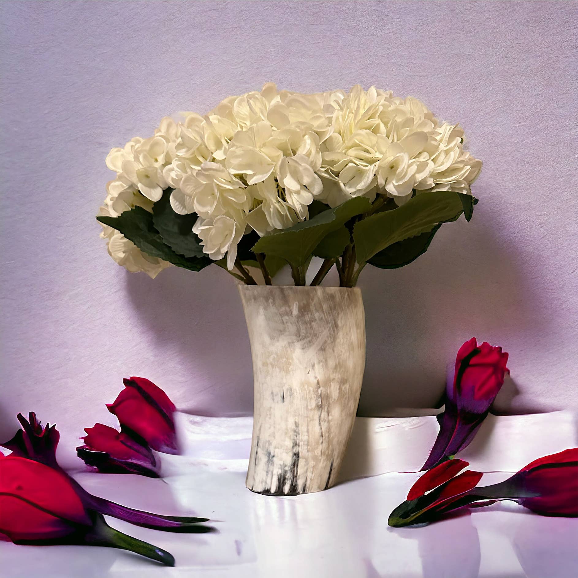 The African Home Goods - Wholesale Vase - ANKOLE COW HORN VASE OR PLANTER  - LIGHT9