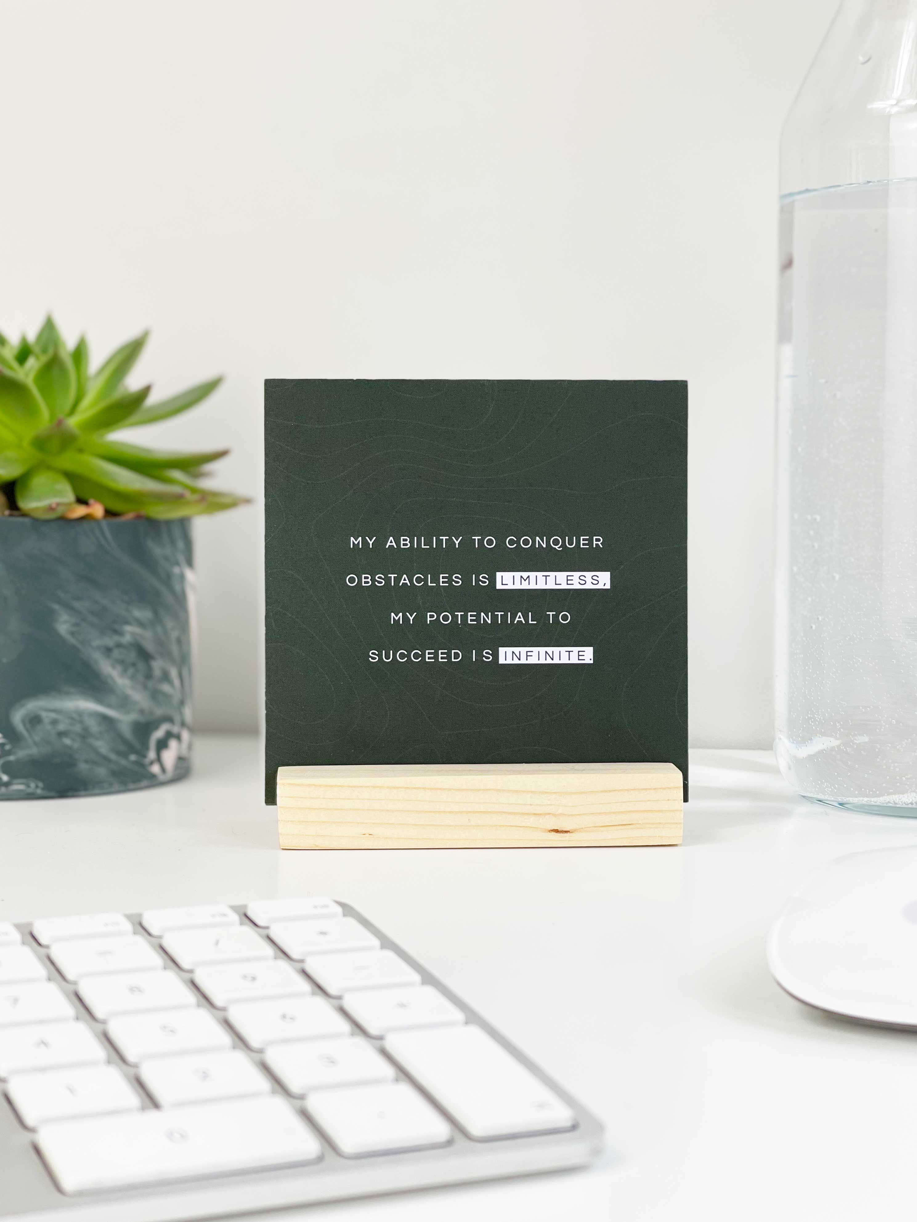 AIM Studio Co - Wholesale Stationery/Notecard Set - Positive Affirmation Card Pack for Men with Wooden Holder0