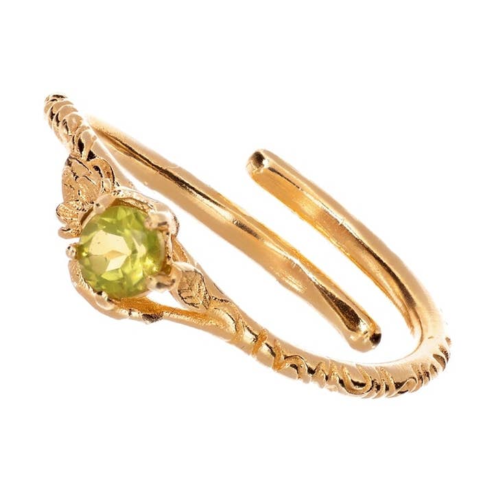Anello con Peridoto Taglio Brillante | Viva la Vida per la vendita all'ingrosso da parte di ISHWARA JEWELS