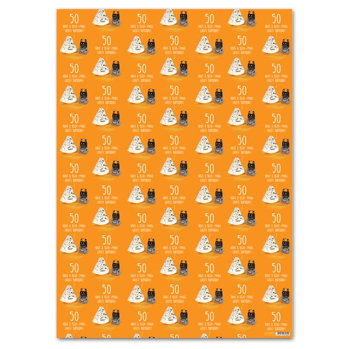 brainbox candy – Großhandel Geschenkpapier in Bögen – Lustiges 50. Geschenkpapier — Käse, gefaltet** Packung mit 2 Blatt