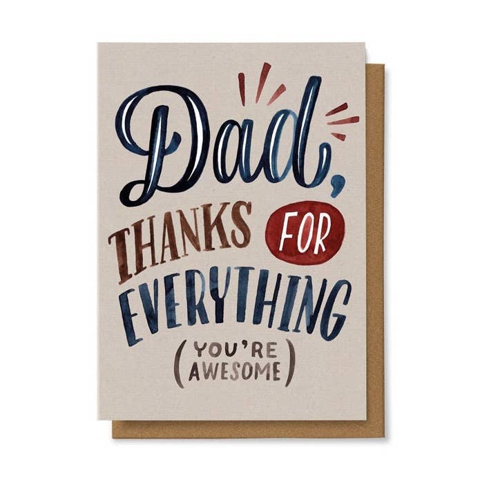 Dad, Thanks for Everything (You Are Awesome) Carte 4X6 pour la vente par Chaukiss
