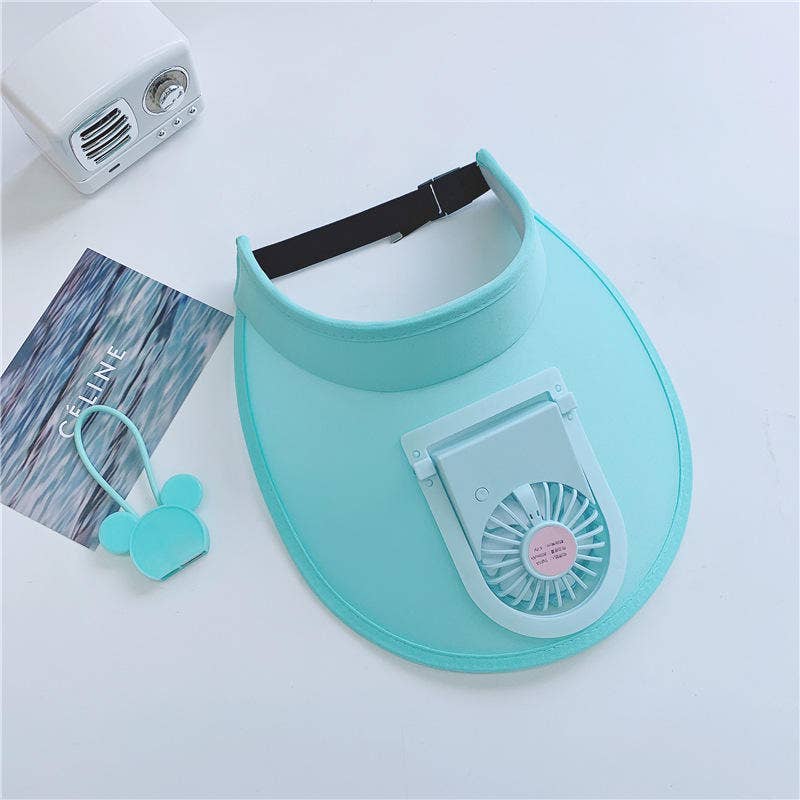 Mix & Match farver Solbeskyttelseshatte med ventilator, 3-temp-indstillinger og justerbart spænde for engroshandel på Faire9