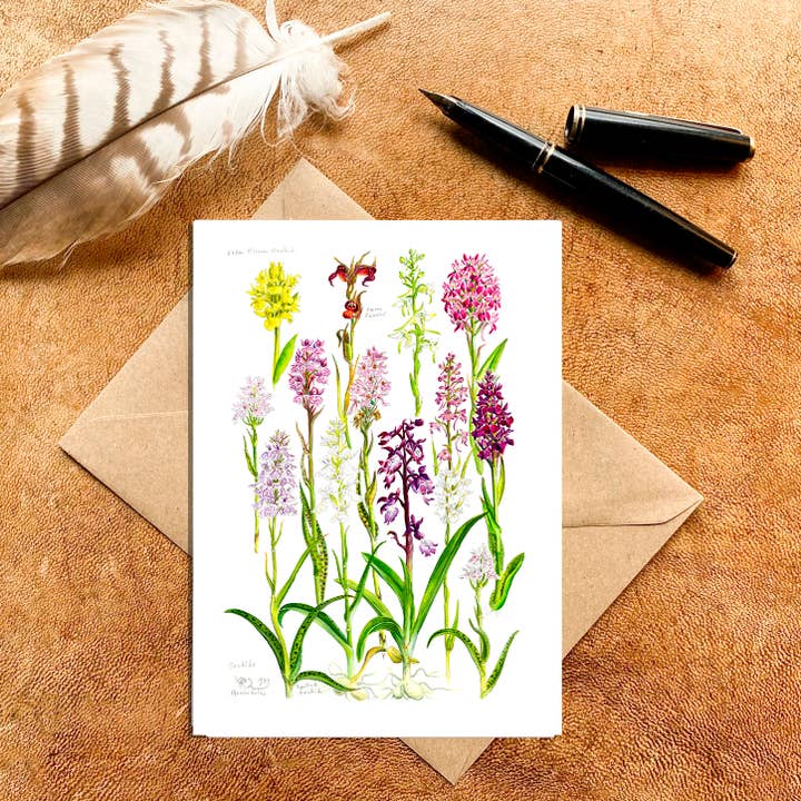 Wild Orchids Card for wholesale by Wildlife By Mouse
