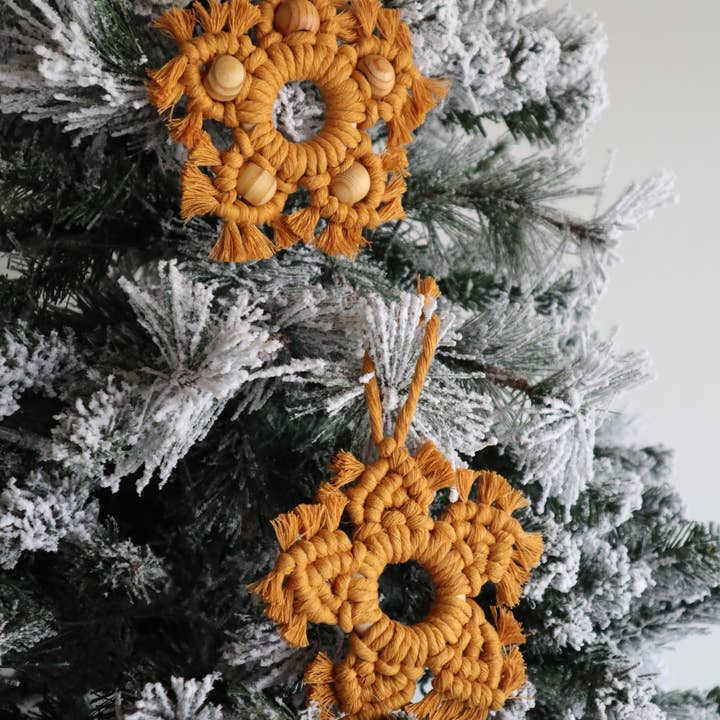 Radically You - Wholesale Ornament - Mustard Boho Macrame Star Ornament1
