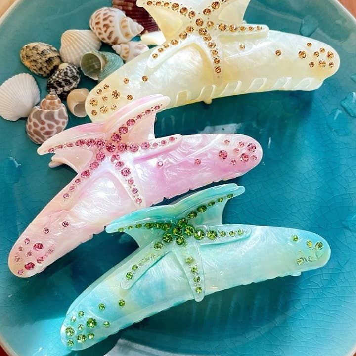 LadyJuneAccessories - Wholesale Hair clip – Women’s - Starfish Pearl Claw Clip – Ocean-Inspired Hair Accessories6