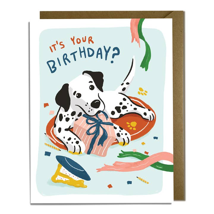 Funny Dog Destroyed Birthday Card for wholesale by Kat French Design