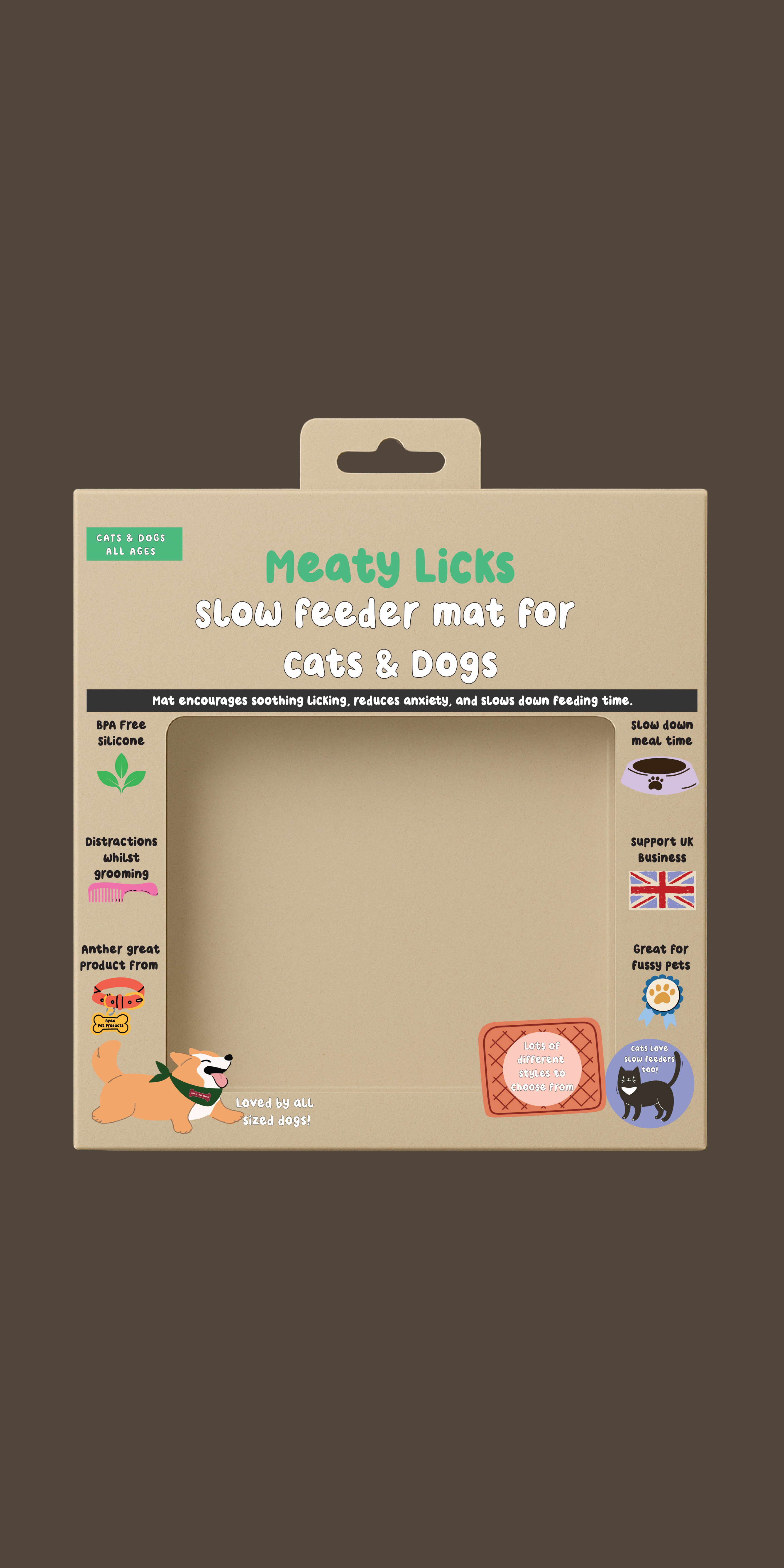 Apex Pet Products (Meaty Bubbles) - Vendita all'ingrosso Tappetino sottociotola per animali - Cane - Meaty Licks Slow Feeder a fungo in silicone blu polvere1