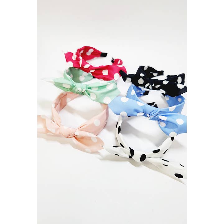 Polka Dot Ribbon Headband for wholesale by Funteze