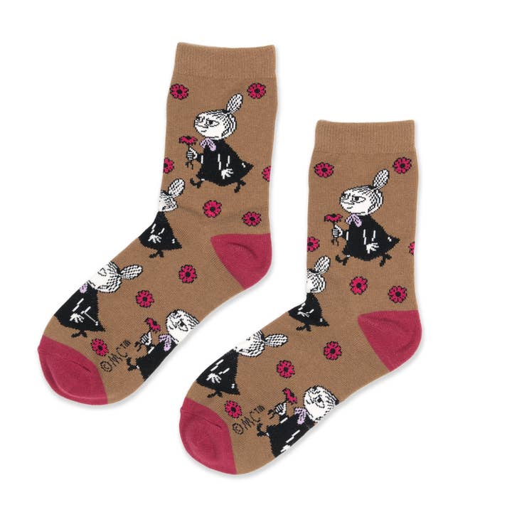 Chaussettes Femme Little My Flowers - Marron pour la vente par Nordicbuddies