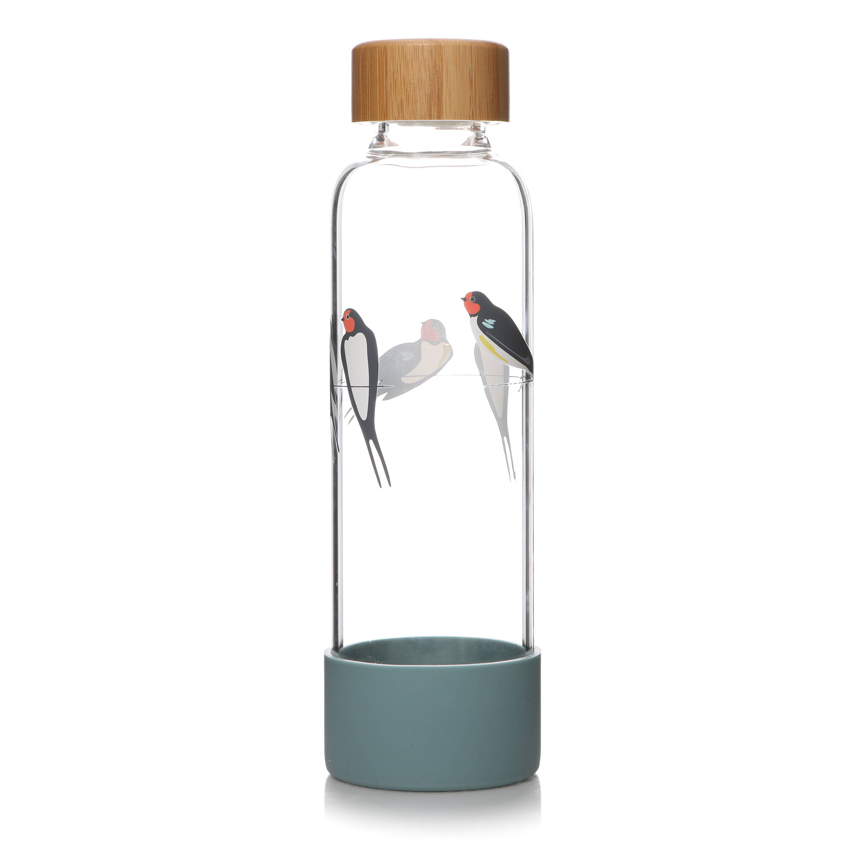 Half Moon Bay By Design - Wholesale Water Bottle - Glass Water Bottle Bird Swallows1