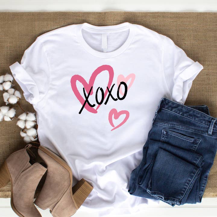 Valentine's Day Love XOXO Heart Graphic Tee (Copy) for wholesale by Funk Town Tees