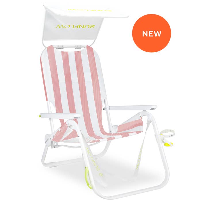 SUNFLOW - Wholesale Folding Chair - The Shore Thing Chair with Sun Shade and Drink Holder