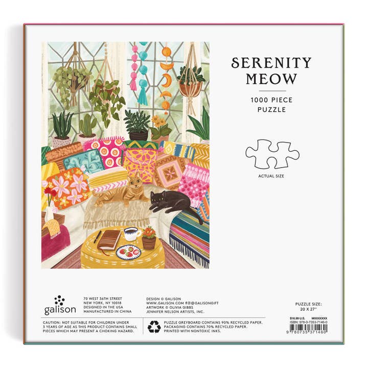 Chronicle Books - Wholesale Puzzle - Adult - Serenity Meow 1000 Piece Puzzle in a Square Box3