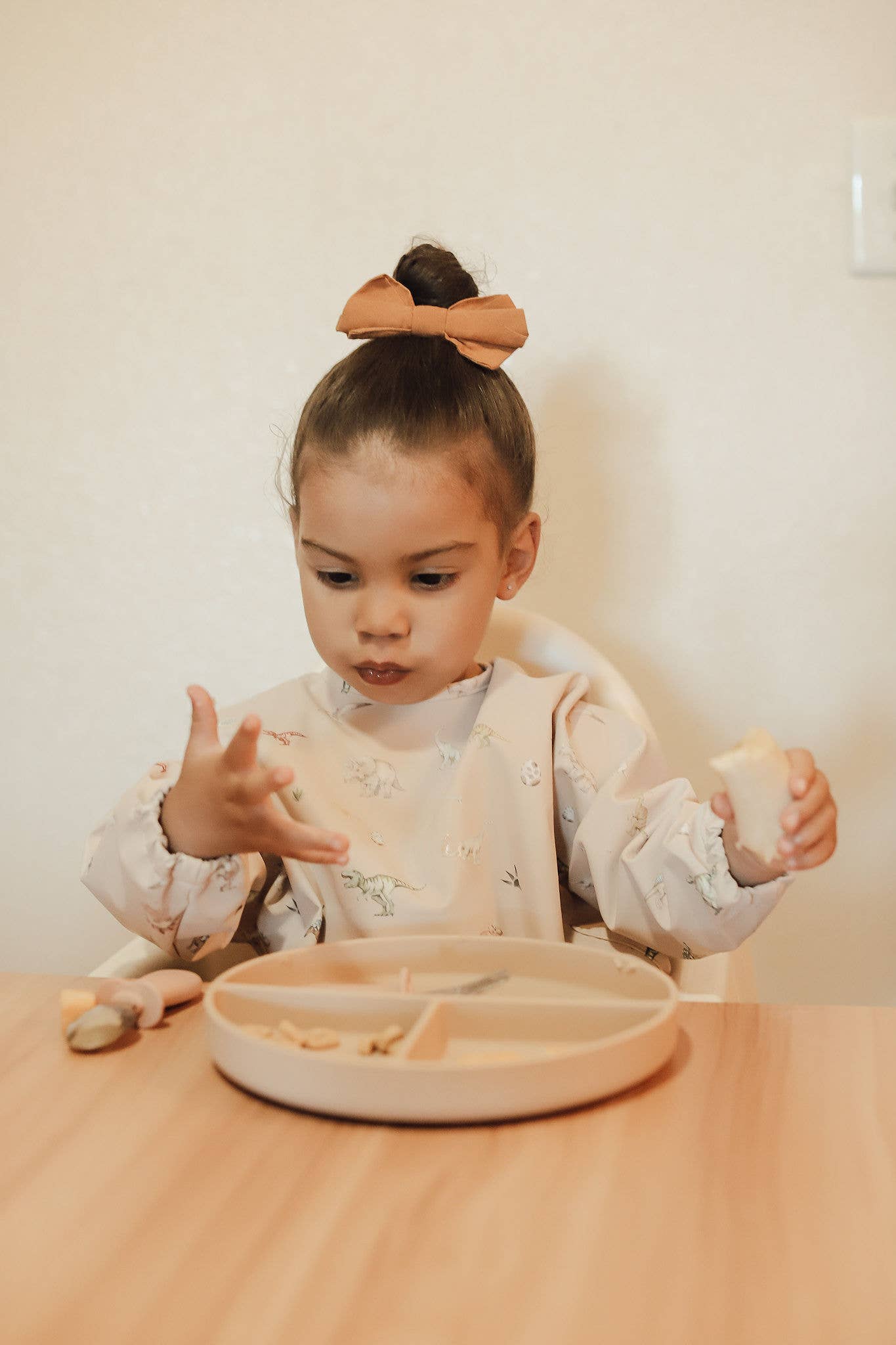 Ali+Oli - Wholesale Baby Bib - Baby - Smock Bib (2-pc) Long & Short Sleeve Set (Dino-Mint)12