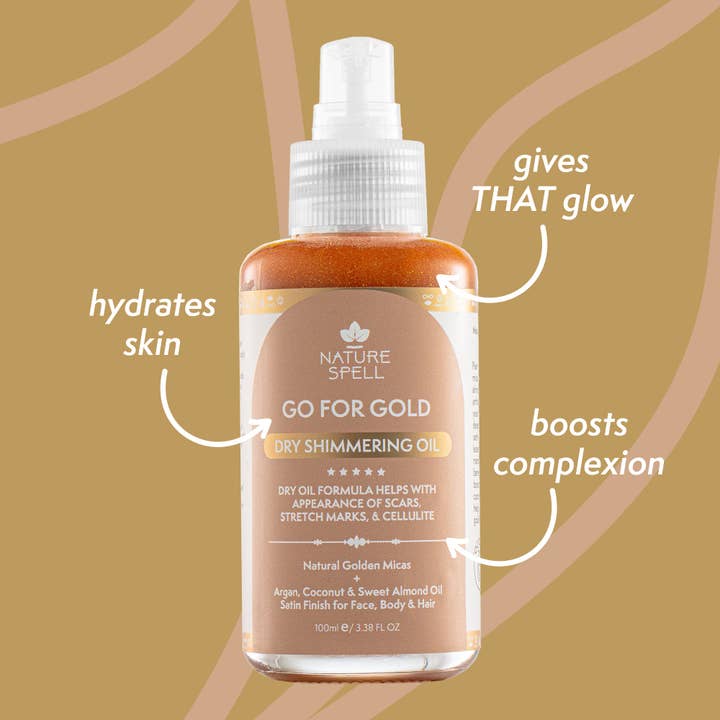 Nature Spell - Vendita all'ingrosso Olio bagno/corpo - Nature Spell Go for Gold Olio Secco Effetto Scintillante Dorato2