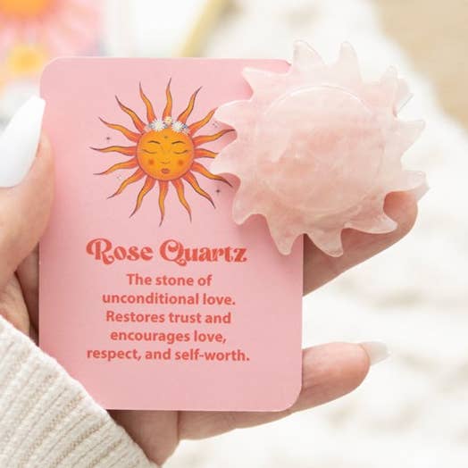 Something Different Wholesale - Vendita all'ingrosso Pietra/cristallo spirituale - Pietra ricordo del sole in quarzo rosa in una scatola0