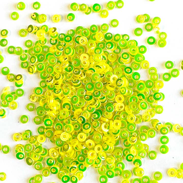 Flat - Circle - 2mm - Yellow with Lime and Gold Lights (S12) for wholesale by Colour Streams