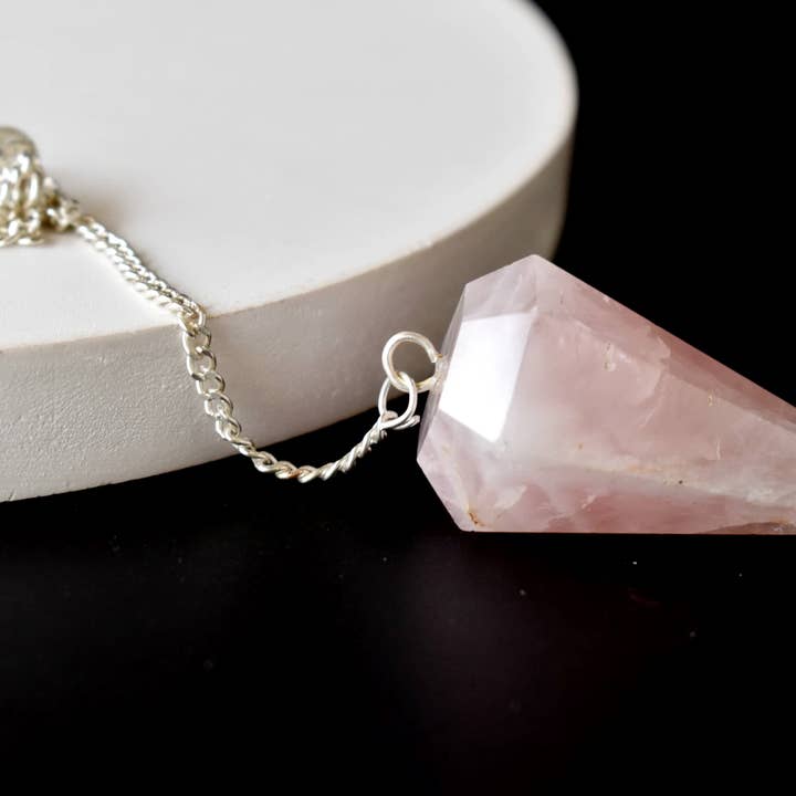 Soothing Crystals - Wholesale Spiritual Stone/Crystal - Dowsing Pendulum | Rose Quartz | Faceted Crystal Pendulum4