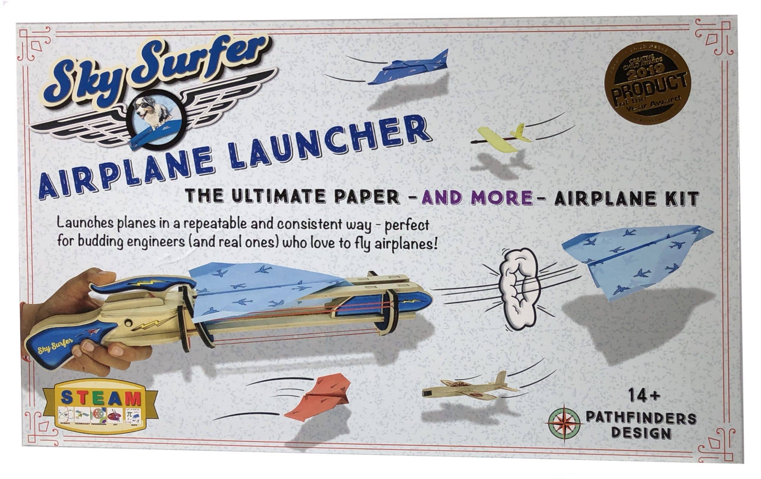 Science and Nature - Wholesale Wood toy – Child - Sky Surfer Paper Airplane Launcher0