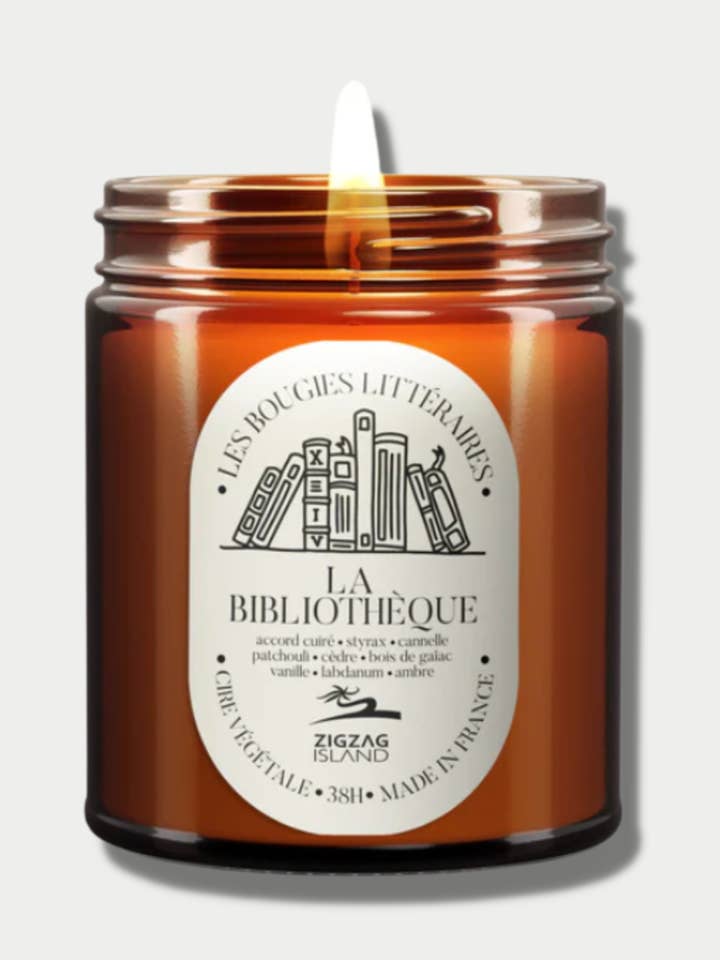 "La bibliothèque" vegetable candle in apothecary jar for wholesale by Zigzag Island