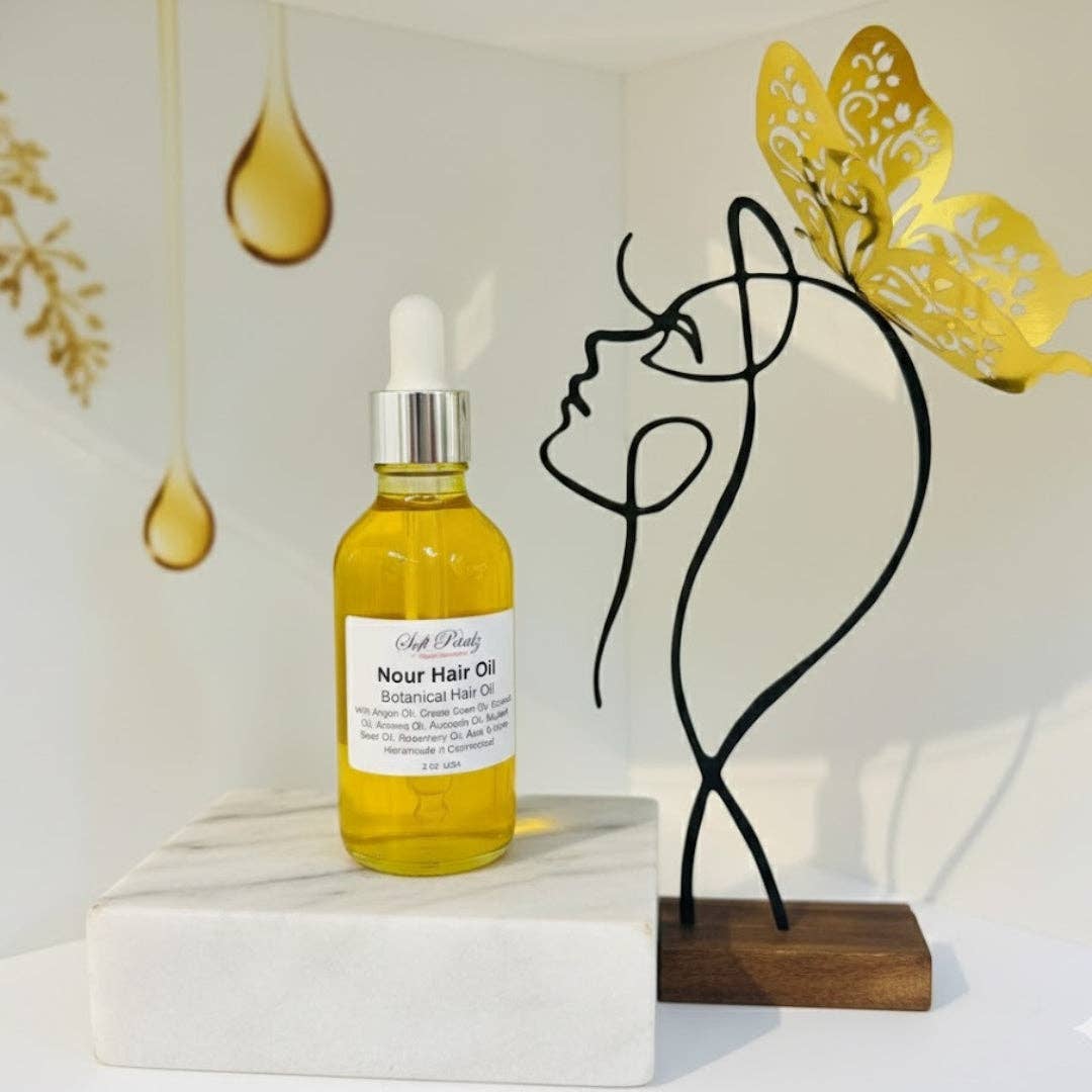 Soft Petalz Organic Cosmetics LLC - Wholesale Hair Oil - Nour Hair Treatment Botanical Hair Oil1