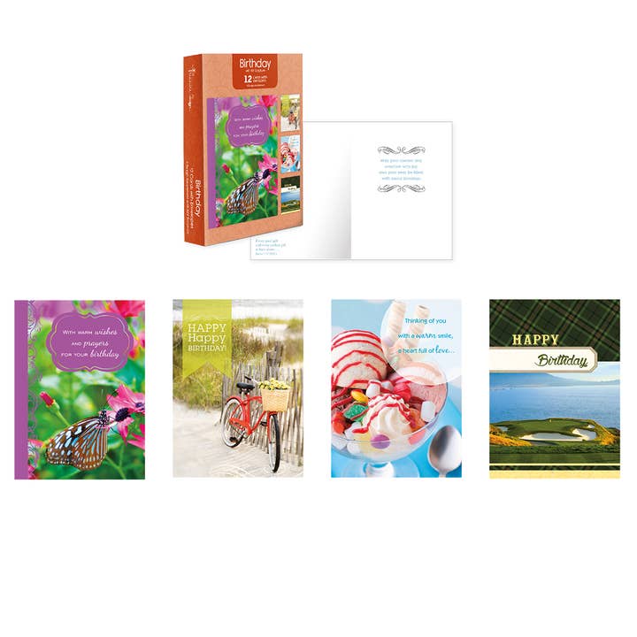 Assorted Boxed Cards - Religious- Birthday, 12 Ct for wholesale by Papercraft