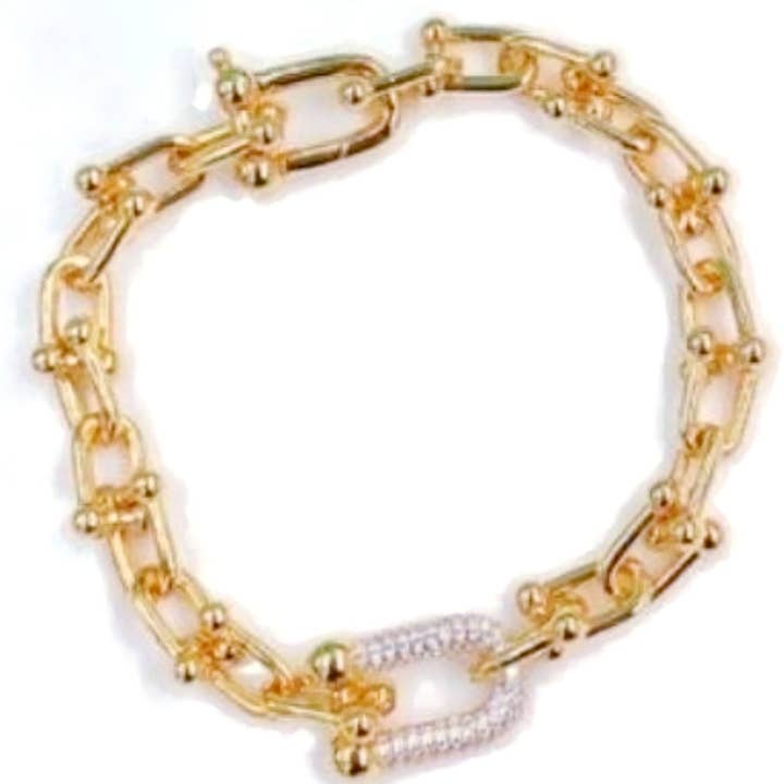 Zirconite Sadle stainless steel Bracelet. 821B100 for wholesale by Diamond Veneer Travel Jewelry