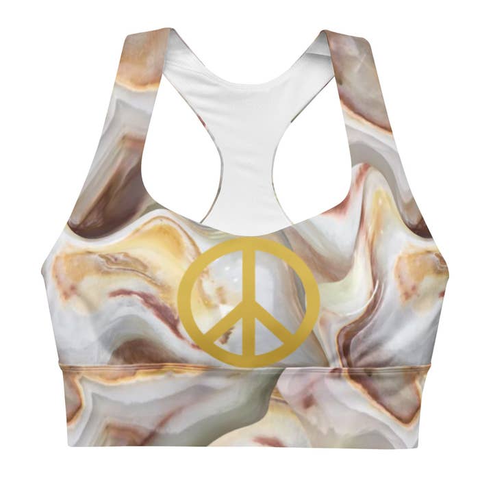 Groovin Wear Trippy Gold Premium Racerback Sports Bra for wholesale by Groovin Wear