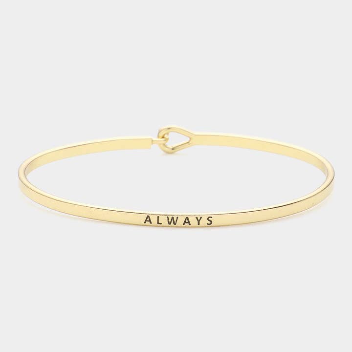 Bracelet Crochet en Laiton Fin Message ALWAYS pour la vente par Sensibling Corp.