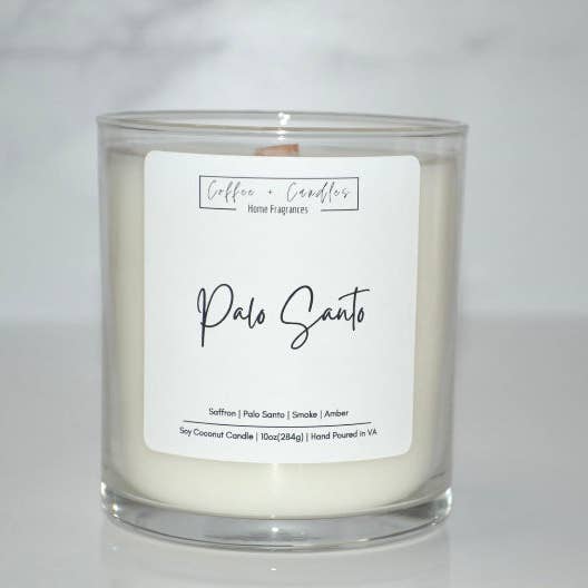Palo Santo Candle for wholesale by Coffee + Candles LLC