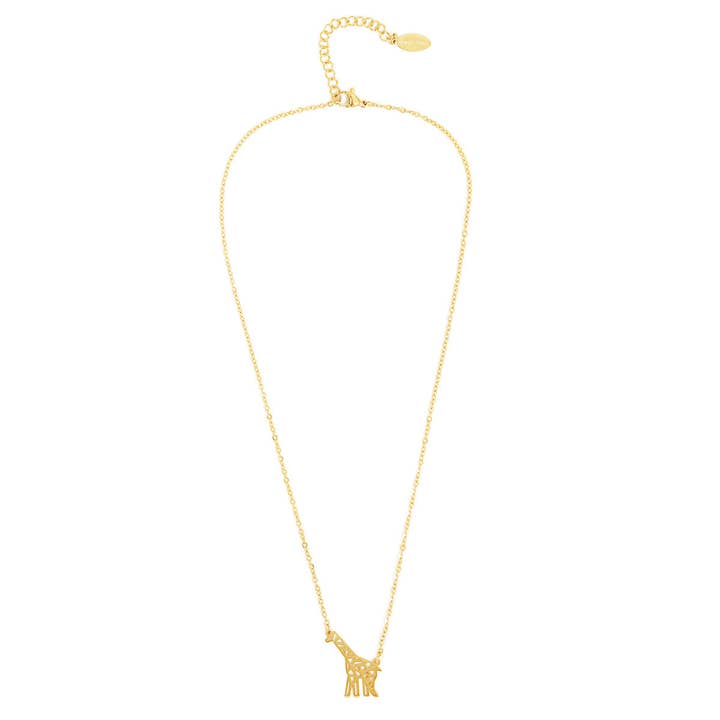 Annie Oak – Großhandel Kette mit Anhänger/Charm – Geometrische Halskette Giraffe Gold4