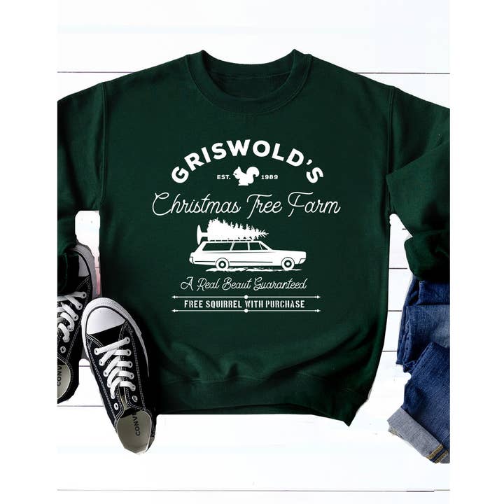 Kissed Apparel - Wholesale Graphic Sweatshirt - Women's - Griswolds Christmas Tree Farm Premium Fleece Sweatshirt5