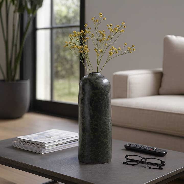 Decorative Vase - Green Ceramic Modern Tall Glazed, 17 in. for wholesale by Elevarre