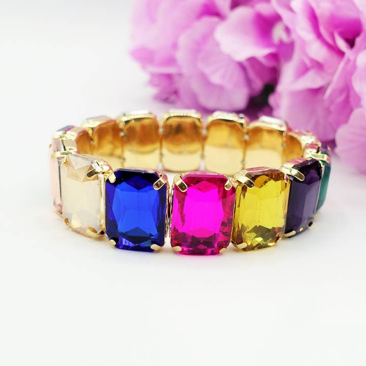 Daemon srls - Wholesale Bangle Bracelet - MARGOT - Bracciale Elasticizzato con pietre sfaccettate - LUCE COLLECTION18