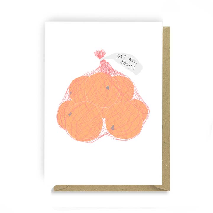 Oranges - Illustrated Get Well Soon Card for wholesale by Olive and Clive