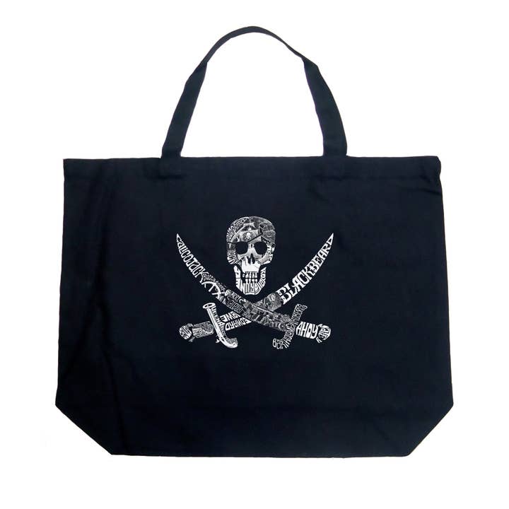 LA Pop Art Word Art Tote Bag-PIRATE CAPTAINS, SHIPS IMAGES for wholesale by LA Pop Art