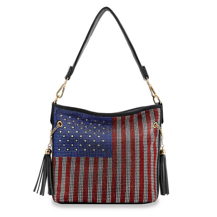 Americana Schultertasche mit Strassflagge für den Großhandel von Handbag Express