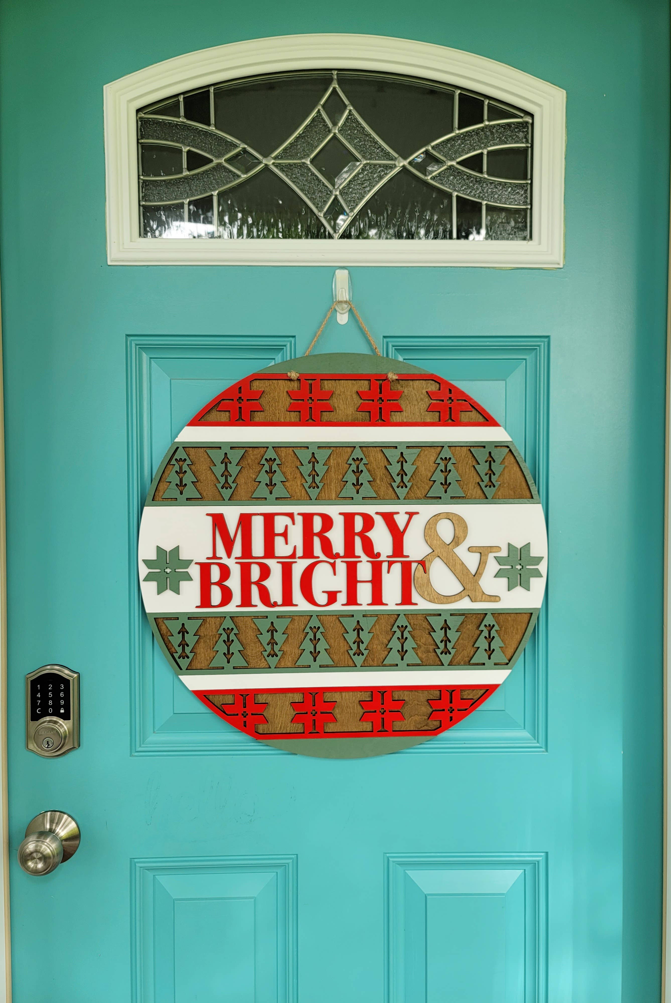 Teal Moon Creations - Vendita all'ingrosso Kit per lavoretti fai da te - Decorazione nordica per porta "Fai da te Merry & Bright"5