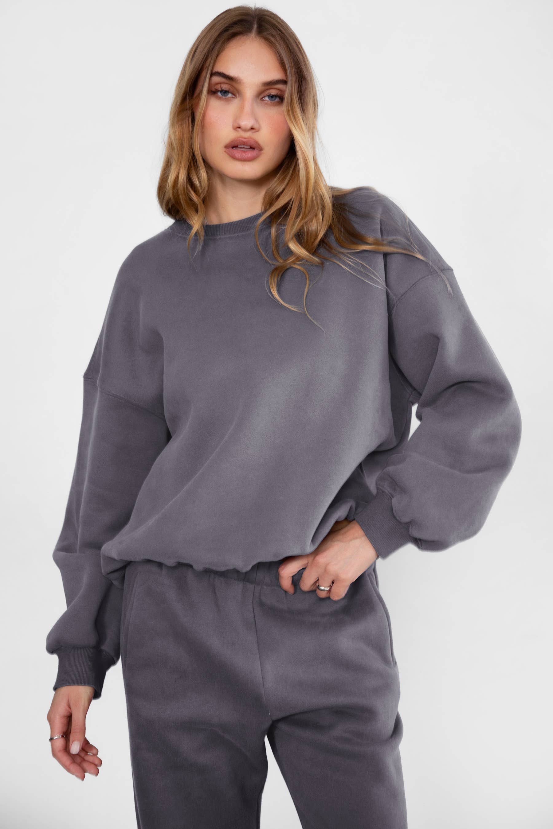 TICTOC - Wholesale Sweatshirt - Women's - VARSITY Plush Fleece Crew Neck Lounge Pullover Sweatshirt13