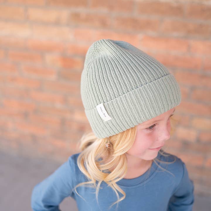 Gorro tejido grueso | Salvia para venta al por mayor de bug + bean kids