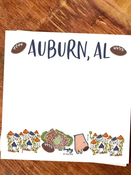 Auburn, AL Chunky Notepad-Stationery Writing Pad-100 Pages for wholesale by Happy By Rachel, LLC
