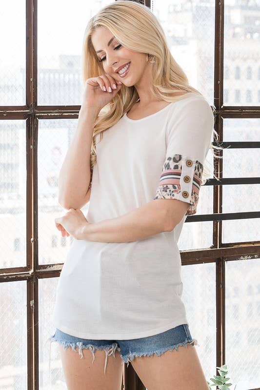 lovely melody - Wholesale Knit Top - Women's - LMT2432-Tale to Tell Patchwork Thermo Top2