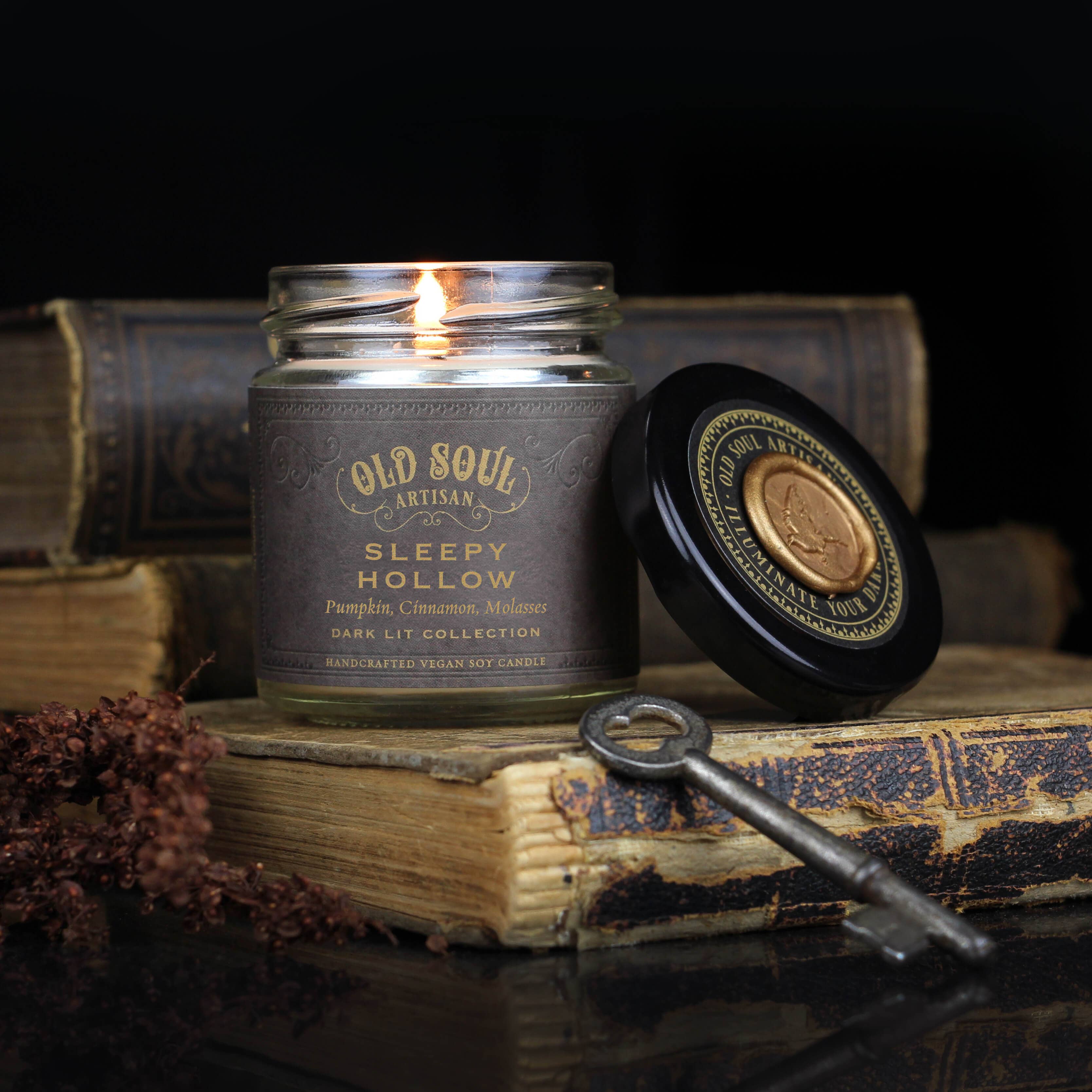 Old Soul Artisan - Wholesale Jar/Filled Candle - Sleepy Hollow - 4 Oz Soy Candle - Book Inspired Reader Gift2