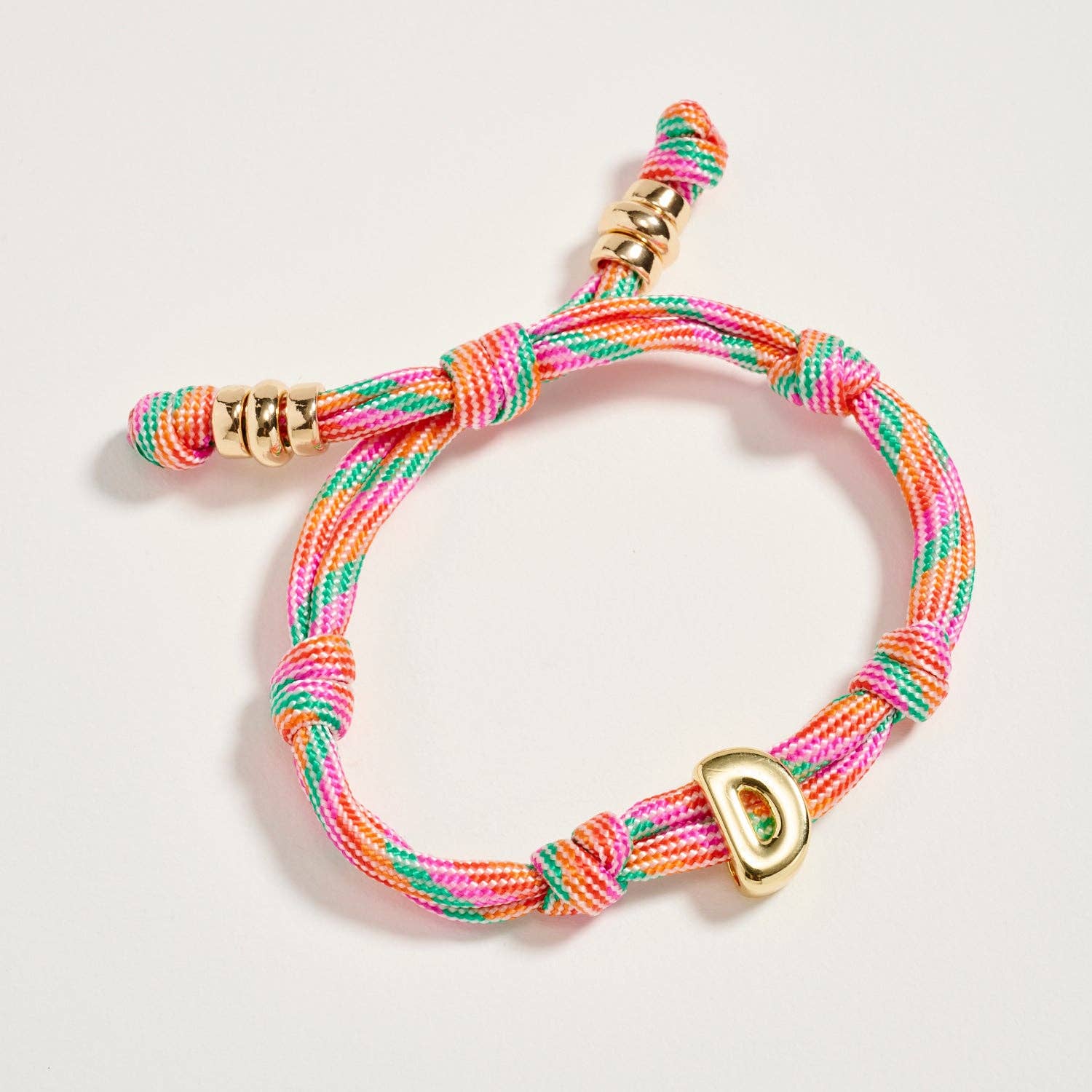  ASST Premium Multicolor Rope Initial Bracelet with Gold Letter Charm – Adjustable Luxury Cord Monogram Bracelet for wholesale on Faire11