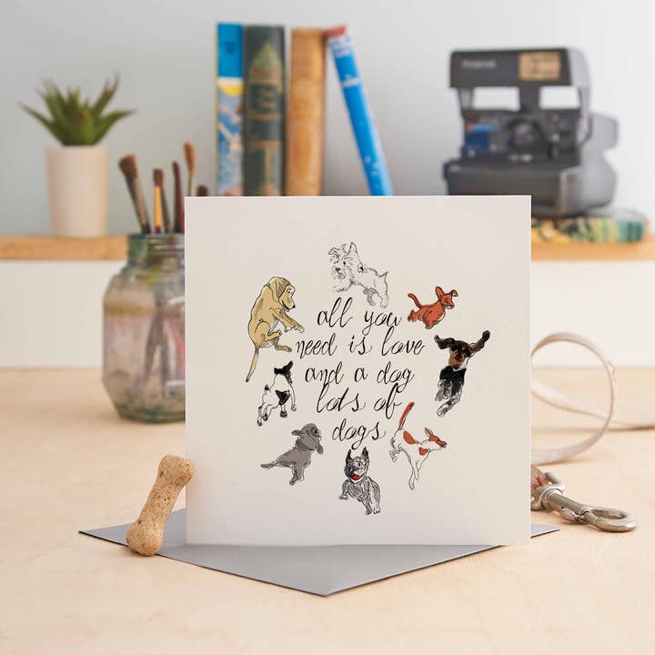 All You Need is Love & Dogs, Lots of Dogs - UA32 for wholesale by Jo Scott Art