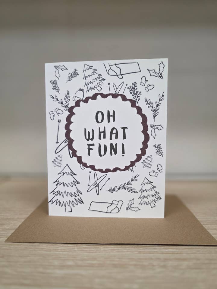 Oh What Fun Christmas Greeting Card (Copy) for wholesale by Covered With Art